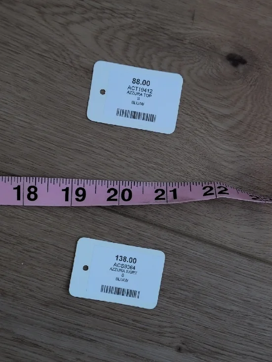 Light Blue Striped Maxi Skirt & Top- Classic A-Line Summer Style - Picture 7 of 8